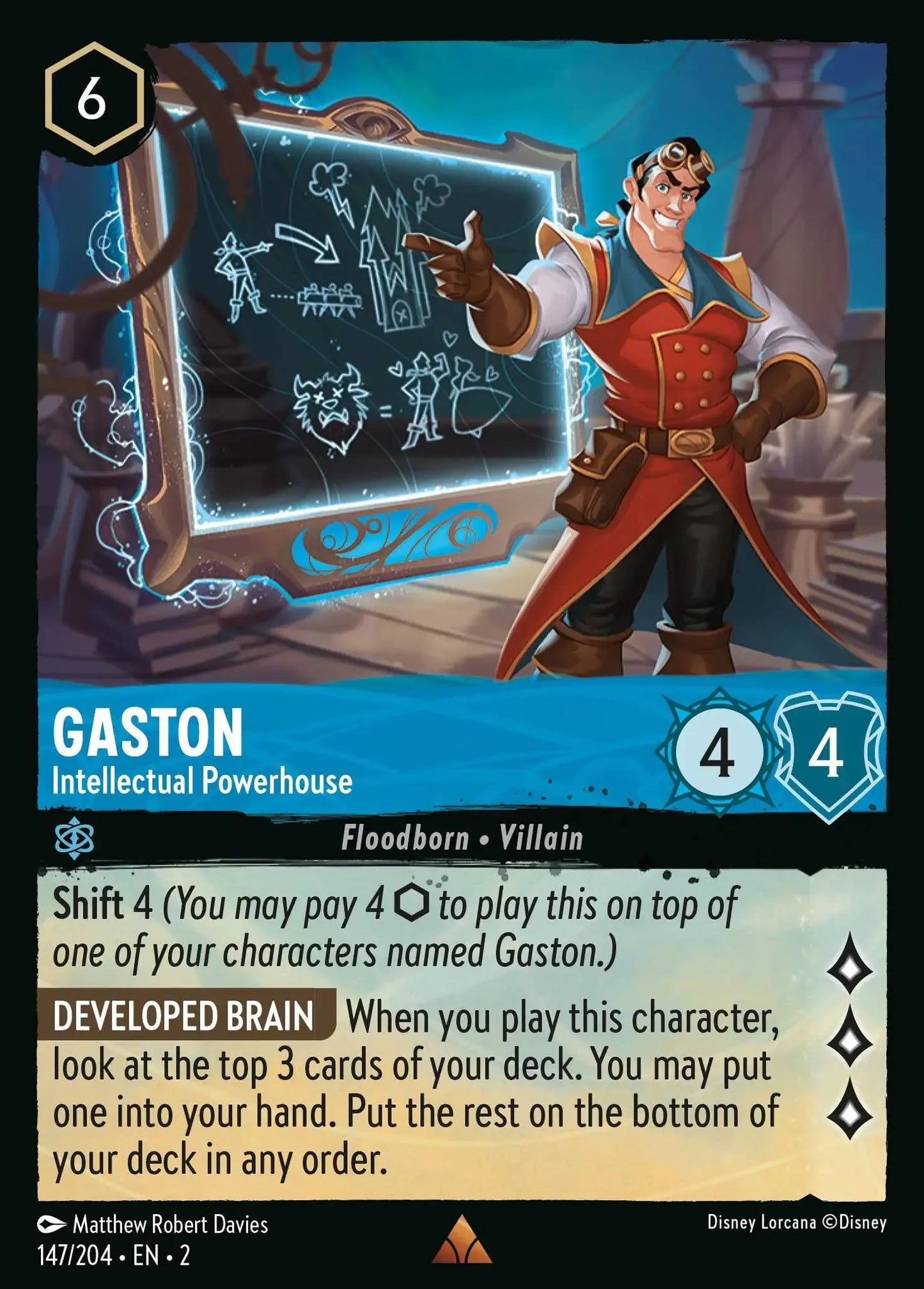 147/204 - Gaston - Intellectual Powerhouse - Rare COLD FOIL