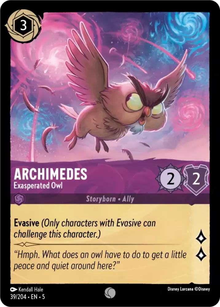 39/204 - Archimedes - Exasperated Owl - COMMON COLD FOIL