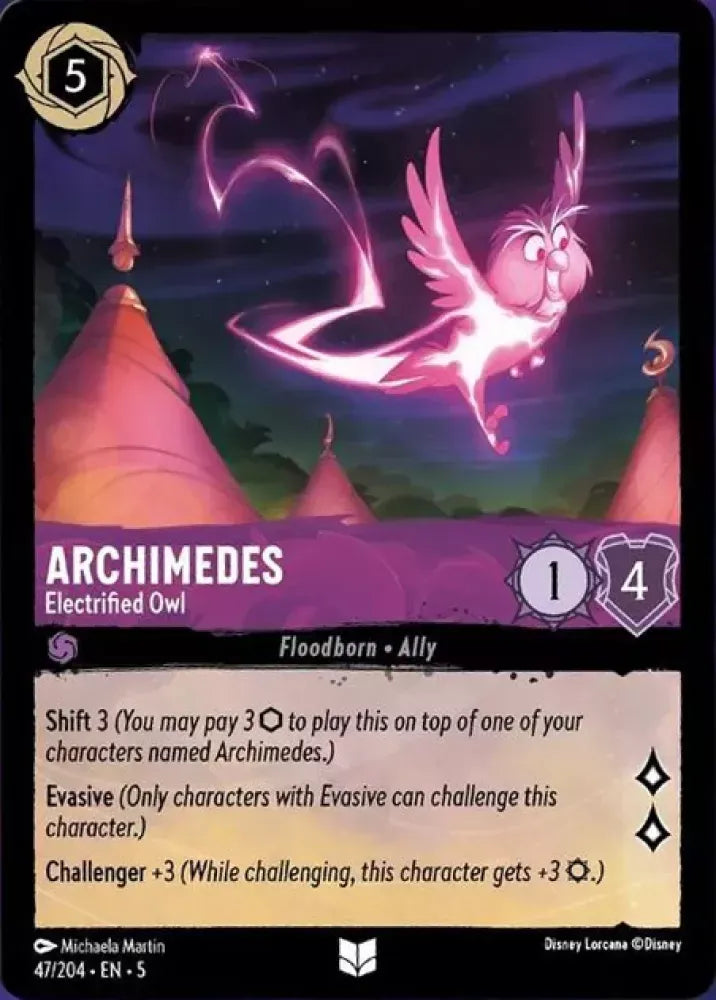 47/204 - Archimedes - Electrified Owl - UNCOMMON COLD FOIL