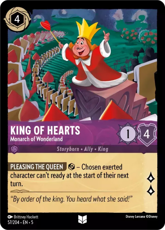 57/204 - King of Hearts - Monarch of Wonderland - UNCOMMON COLD FOIL