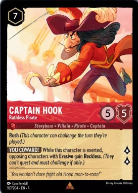 107/204 Captain Hook - Ruthless Pirate - Rare