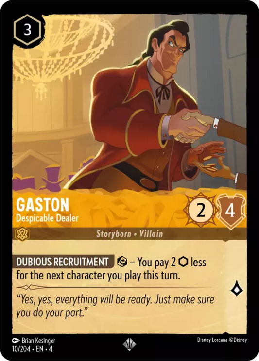 10/204 - Gaston - Despicable Dealer - Super Rare Cold Foil