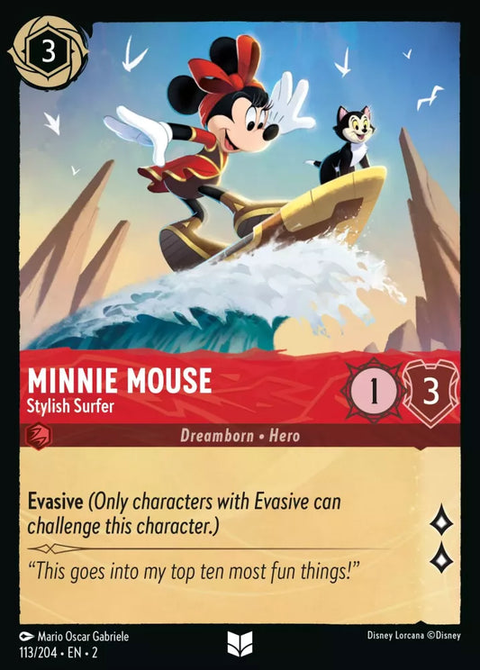 113/204 - Minnie Mouse - Stylish Surfer - UNCOMMON COLD FOIL