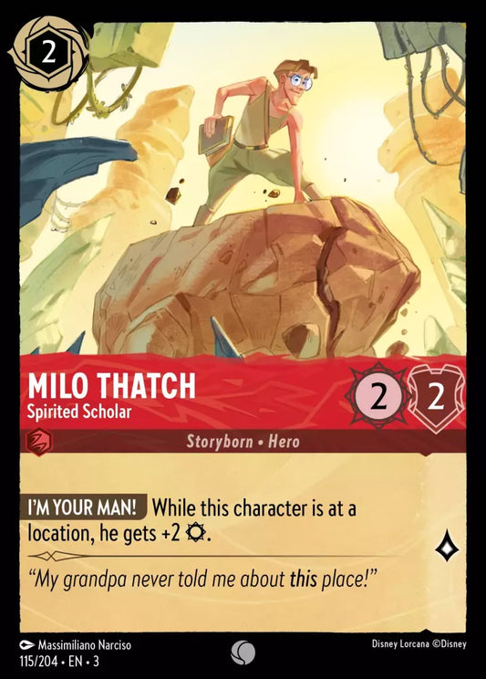 115/204 - Milo Thatch - Spirited Scholar - Common COLD FOIL