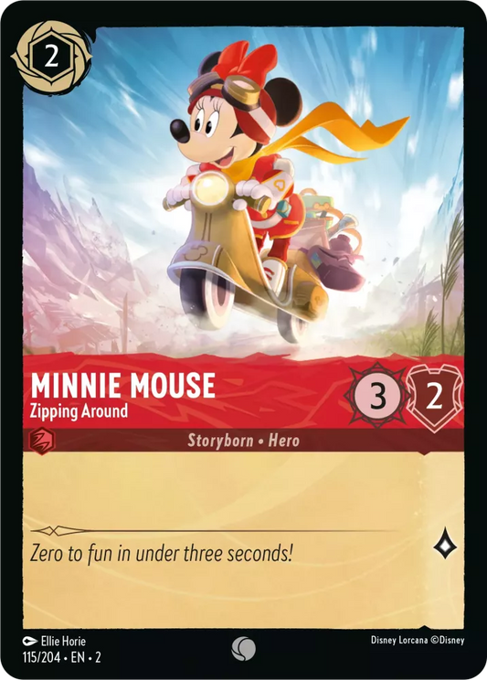 115/204 - Minnie Mouse - Zipping Around - COMMON COLD FOIL