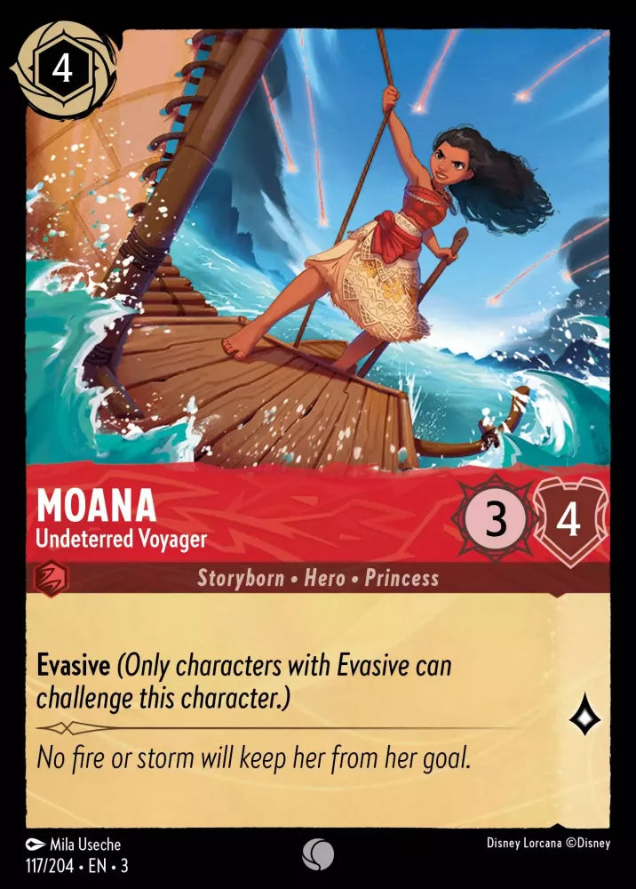 117/204 - Moana - Undeterred Voyager - Common COLD FOIL