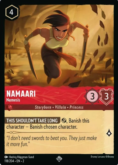 118/204 Namaari - Nemesis - Super Rare COLD FOIL