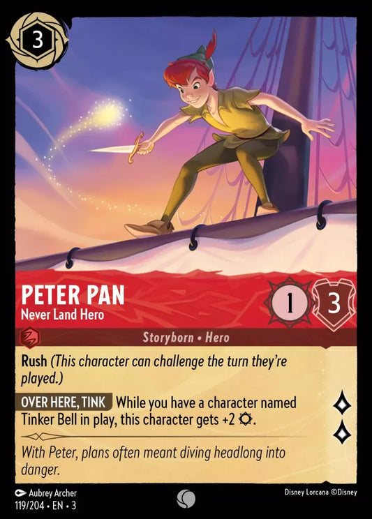 119/204 - Peter Pan - Never Land Hero - Common COLD FOIL