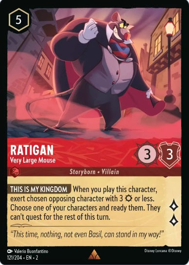 121/204 Ratigan - Very Large Mouse -  Rare COLD FOIL