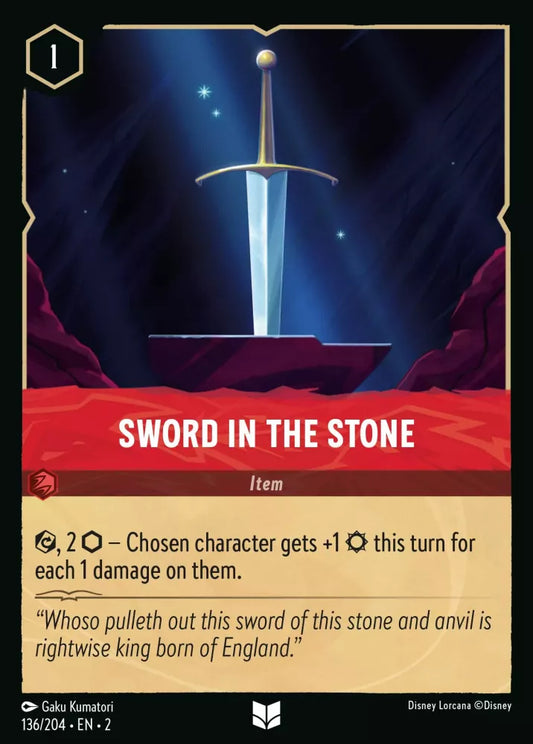 136/204 - Sword in the Stone - UNCOMMON COLD FOIL