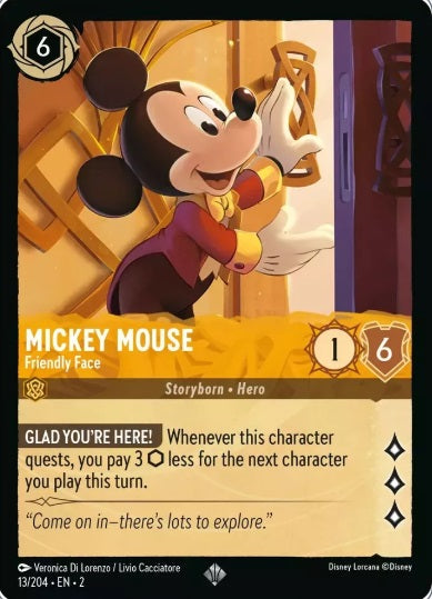 13/204  Mickey Mouse - Friendly Face - Super Rare