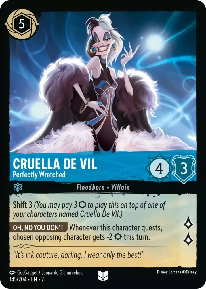 145/204 - Cruella De Vil - Perfectly Wretched - UNCOMMON COLD FOIL