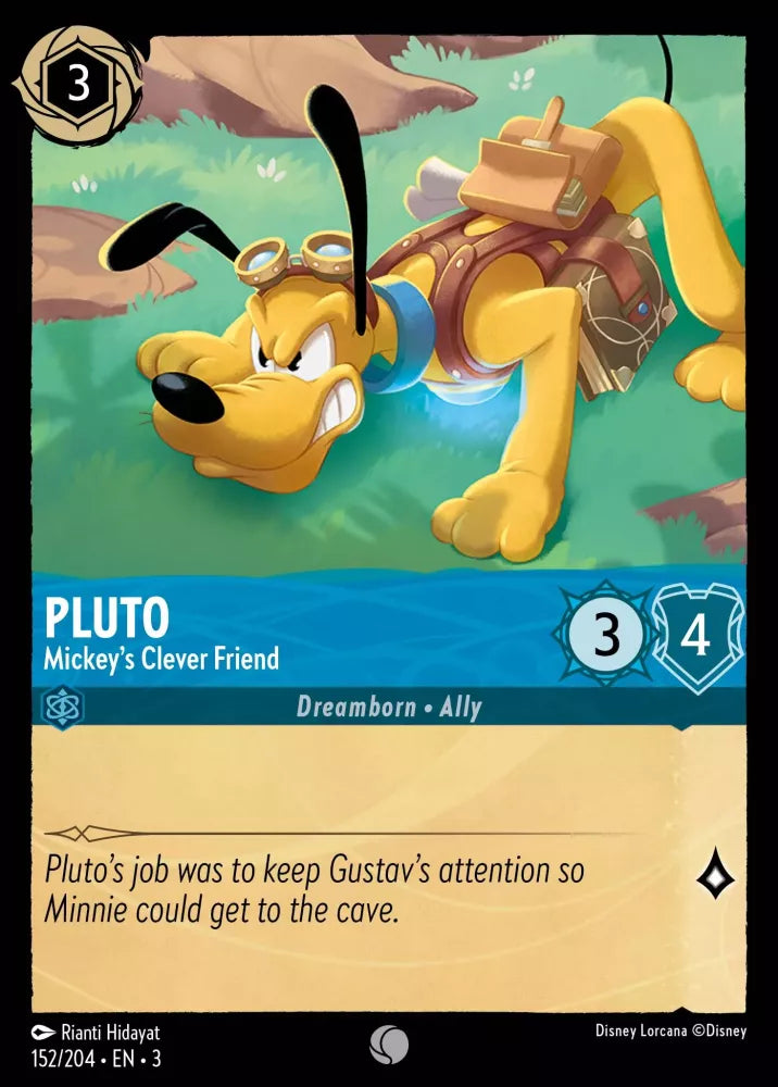 152/204 - Pluto - Mickey's Clever Friend - Common COLD FOIL