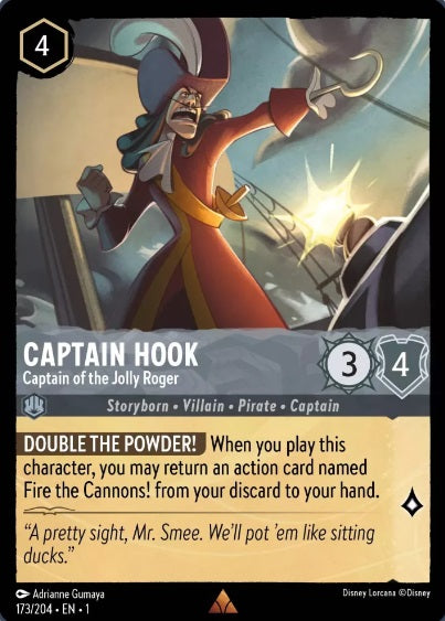 173/204 Captain Hook - Captain of the Jolly Roger - Rare