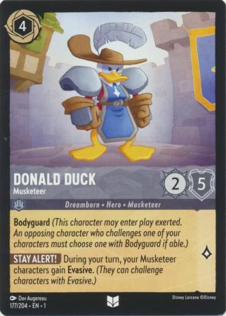 177/204 - Donald Duck - Musketeer - Uncommon COLD FOIL