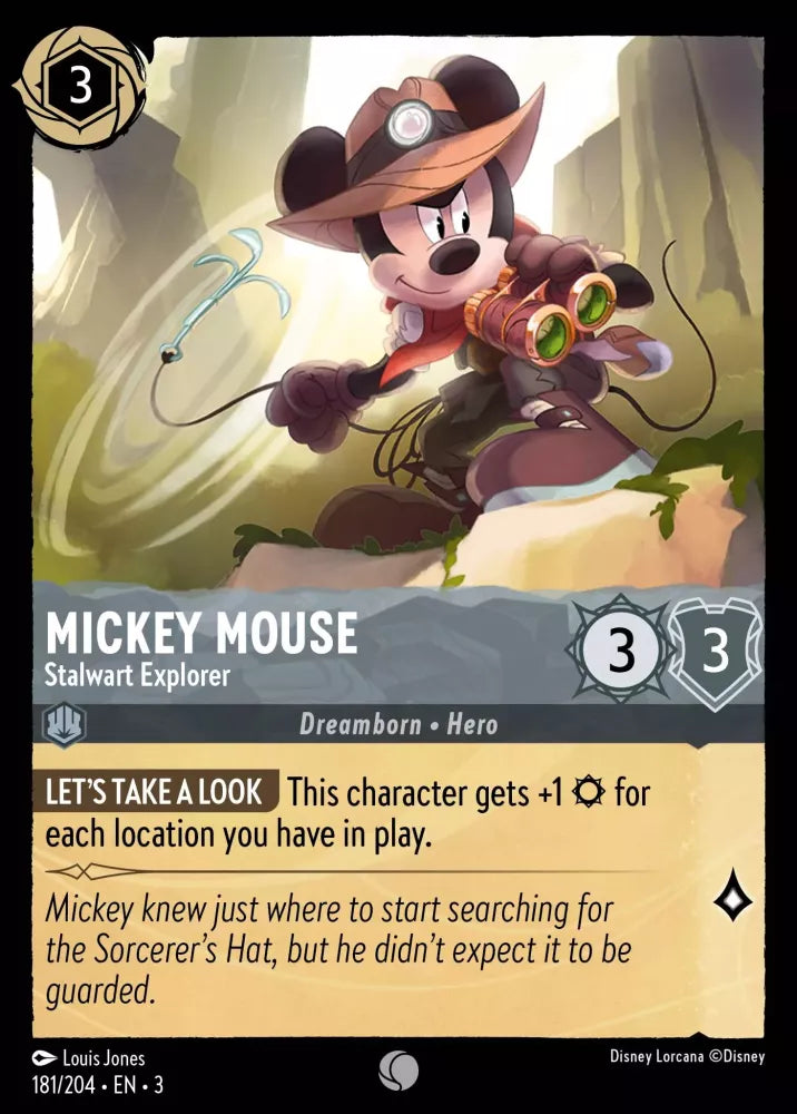 181/204 - Mickey Mouse - Stalwart Explorer - Common COLD FOIL