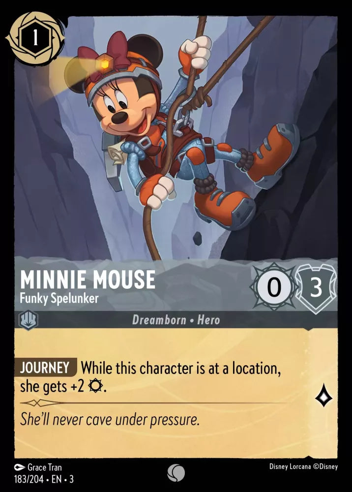 183/204 - Minnie Mouse - Funky Spelunker - Common COLD FOIL