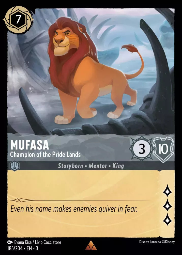 185/204 - Mufasa - Champion of the Pride Lands - Rare COLD FOIL