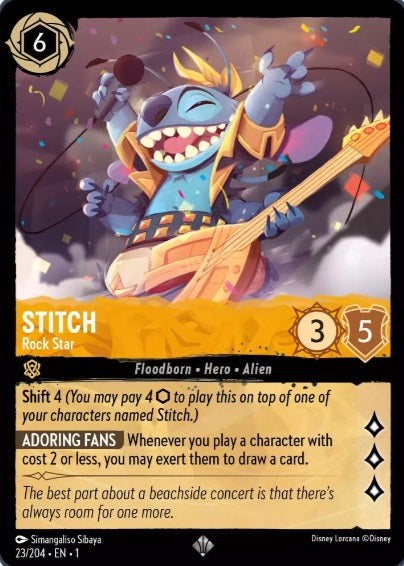 23/204 Stitch - Rock Star - Super Rare