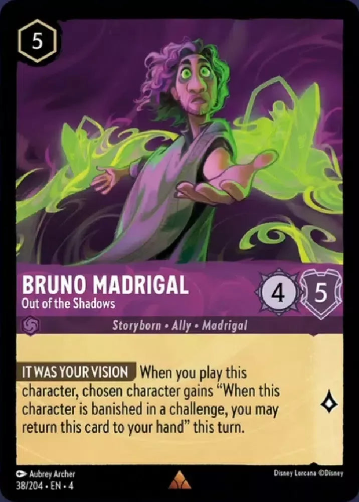 38/204 - Bruno Madrigal - Out of the Shadows - Rare Cold Foil