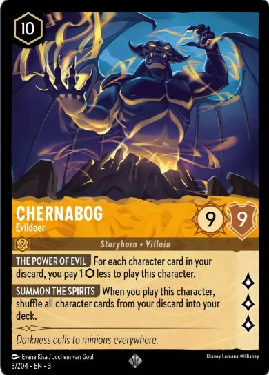 3/204 Chernabog - Evildoer - Super Rare COLD FOIL