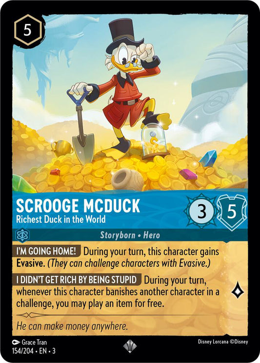 154/204 - Scrooge McDuck - Richest Duck in the World - Super Rare