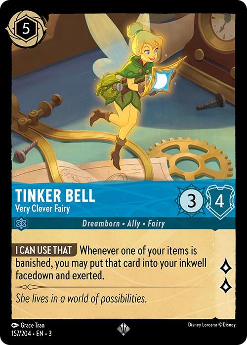 157/204 - Tinker Bell - Very Clever Fairy - Super Rare