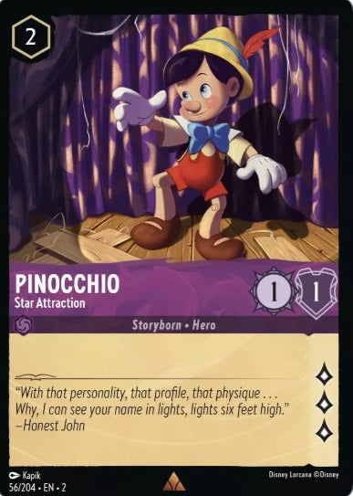 56/204 Pinocchio - Star Attraction - Rare