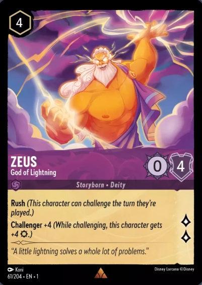 61/204 Zeus - God of Lightning - Rare