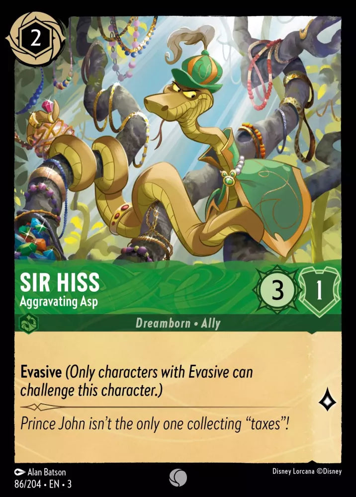 86/204 - Sir Hiss - Aggravating Asp - Common COLD FOIL