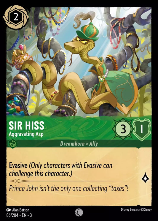 86/204 - Sir Hiss - Aggravating Asp - Common COLD FOIL