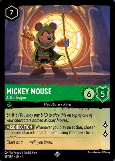 88/204 Mickey Mouse - Artful Rogue - Super Rare