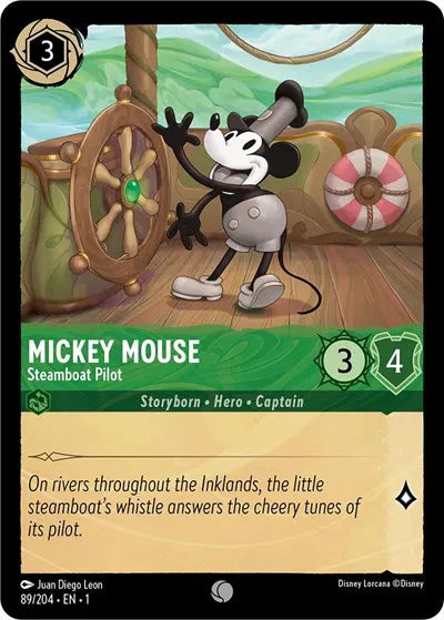 89/204 - Mickey Mouse - Steamboat Pilot - Common COLD FOIL