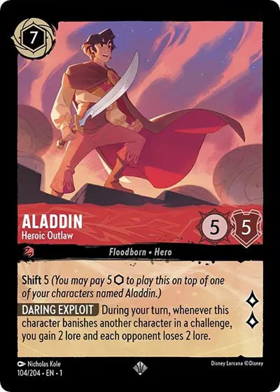 104/204 Aladdin - Heroic Outlaw -  Super Rare COLD FOIL