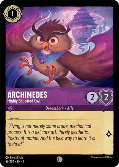 36/204 - Archimedes - Highly Educated Owl - Common - COLD FOIL