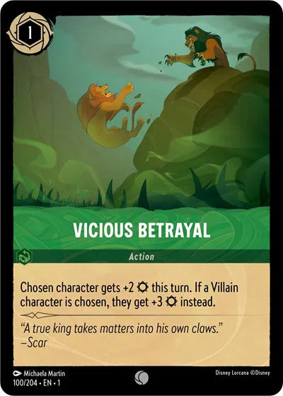 100/204 - Vicious Betrayal - Common COLD FOIL