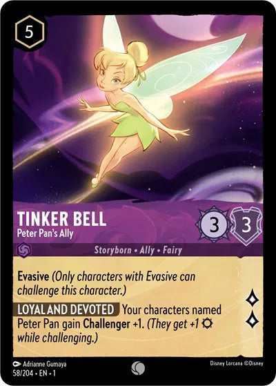 58/204 - Tinker Bell - Peter Pan's Ally - Common COLD FOIL