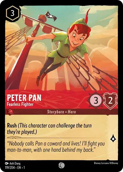 119/204 - Peter Pan - Fearless Fighter - Common COLD FOIL