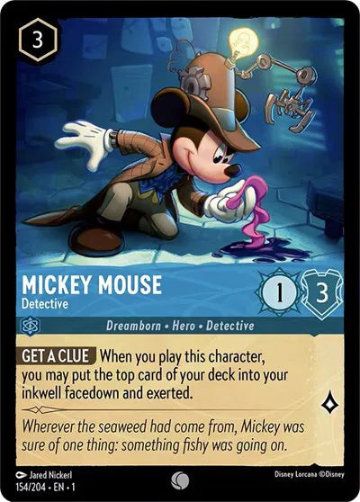 154/204 - Mickey Mouse - Detective - Common COLD FOIL