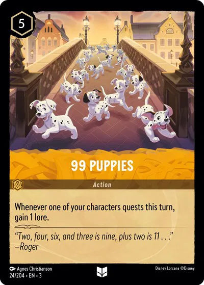 24/204 - 99 Puppies - Uncommon COLD FOIL