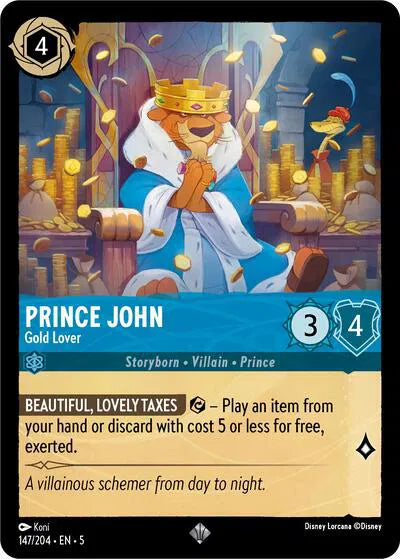 147/204 - Prince John - Gold Lover Super Rare Cold Foil