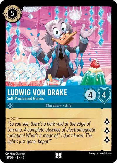 151/204 - Ludwig Von Drake - Self-Proclaimed Genius Uncommon Cold Foil