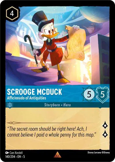 140/204 - Scrooge McDuck - Afficionado of Antiquities Rare Cold Foil